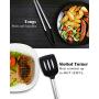 Kitchen Utensil Set, 13 Silicone Cooking Utensil Set, Silicone Utensil Spatula Set for Nonstick Cookware, ChicAid Kitchen Gadgets with Silicone Stainless Steel Handles(black, 13pcs)