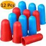 Silicone Finger Protectors 12 Pieces Finger Protectors Hot Glue Gun Finger Caps for HotGlue Sewing Wax Rosin Resin Honey Adhesives Scrapbooking in 3 Sizes(Red and Blue)