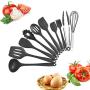 Grateshop1 10PCS Silicone Kitchenware Non-Stick Pan Heat Resistant Kitchen Utensils Set Kit