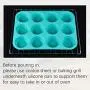 Silicone Muffin Pan Set - Cupcake Pans 12 Cups Silicone Baking Molds,BPA Free 100% Food Grade, Pinch Test Approved, Pack of 2