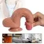 Axcompany Hyper Realistic 8 inches Dildo Premium Liquid Silicone Bendable Penis with Strong Suction Cup for Women Vaginal G-spot and Anus,Sex Toy for Female Masturbation