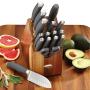 Anolon SureGrip 17-Piece Japanese Stainless Steel Knife Block Set, Gray