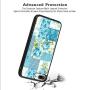 iPhone 7 8 Case, Blue Flower Shock-Absorption TPU Rubber Bumper iPhone 7 8 Case, Ultra Thin Slim Protective Cover for iPhone 7 8-Black
