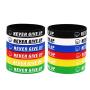 AVEC JOIE Never GIVE UP Motivational Rubber Bracelets Inspirational Silicone Wristbands for Adults and Teenagers, Used in School, Company, Groups and Teams as Party Favors and Incentive Awards