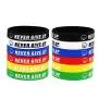 AVEC JOIE Never GIVE UP Motivational Rubber Bracelets Inspirational Silicone Wristbands for Adults and Teenagers, Used in School, Company, Groups and Teams as Party Favors and Incentive Awards