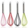 Manual Egg Beater Stainless Steel Kitchen Egg Beater 10 Inch Milk Bubbler Silicone Kitchenware (Color : Green)