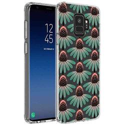 Clear Corner Cell Phone Case Fit for Galaxy S9 (2018) (5.8in) Flower Slim