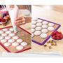 2 Pcs Silicone Cooking Mat Set - Washable Reusable Kitchenware Non-Stick Non-Slip Baking Dough Tools Tray Liner Purple + Red