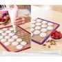 2 Pcs Silicone Cooking Mat Set - Washable Reusable Kitchenware Non-Stick Non-Slip Baking Dough Tools Tray Liner Purple + Red