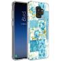 Samsung Galaxy S9 Case, Blue Flower Shock-Absorption TPU Rubber Bumper Samsung Galaxy S9 Case, Ultra Thin Slim Protective Cover for Samsung Galaxy S9-Clear