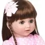 PURSUEBABY Beautiful 24 inch Vinyl Reborn Baby Dolls for Girls Melinda with Long Brown Hair Real Life Baby Reborn Toddler Girl Dolls for Christmas with Gift Box