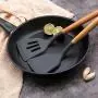 YILUYC Silicon Utensils for Cooking, Kitchenware Set of 9 with Wooden Handles Environmentally Friendly Silicone High Temperature Resistance Gray