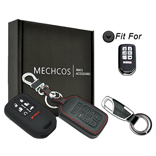 MECHCOS Compatible with fit for 2018 Honda Odyssey Elite EX EX-L LX Touring 7buttons Leather Keyless Entry Remote Control Smart Key Fob Cover Pouch Bag Jacket Case Protector Shell