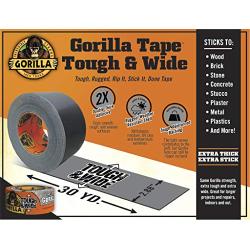 Gorilla Tape, Tough & Wide Silver Duct Tape, 2.88" x 30 yd, Silver