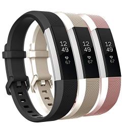 Keasy Replacement Bands Compatible with Fitbit Alta and Fitbit Alta HR, Soft Silicone Wristbands with Secure Metal Buckle for Men Women