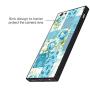 iPhone 7 8 Case, Blue Flower Shock-Absorption TPU Rubber Bumper iPhone 7 8 Case, Ultra Thin Slim Protective Cover for iPhone 7 8-Black