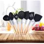 Silicone Kitchenware with Wooden Handle Household Spoon Shovel Kit Nonstick Kitchen Tool Set Cooking Spoon Shovel Spoon