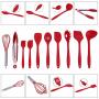 tianxiangjiaju 10 Pcs Silicone Kitchenware Set Kitchenware Set Kitchen Cooking Tools Red