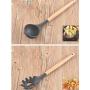 Silicone Kitchenware Set Of 8 Cooking Spoon Shovel Wooden Handle Spatula Kitchen Set