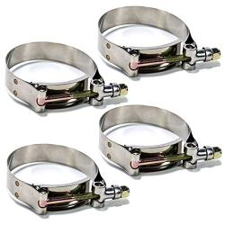 4 Pack Squirrelly 1.5" Heavy Duty Stainless Steel T-Bolt Clamp for 1 1/2 inch Turbo Intake Intercooler Hose