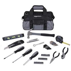 AmazonBasics 65 Piece Home Basic Repair Tool Kit Set With Bag