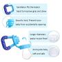 varibasu Baby Food Feeder, Fresh Fruit Pacifier, Silicone Pouches Teething Pacifiers, Infant Fruit Teething Toy, Solid Nipple, for Toddlers Fresh Fruit Food Dispensing, 3 Sizes (Blue)