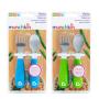 Munchkin 4 Count Raise Toddler Fork and Spoon, Blue/Green, 12+