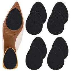 Non-Slip Shoe Pads, GADEBAO Self-Adhesive Anti-Slip Sole Sticker Protector, Premium Odorless Silicone Non Skid Shoe Grips for High Heels (Black-8 pcs)