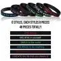 48 Pieces Silicone Bracelets Black Inspirational Silicone Wristbands Motivational Rubber Stretch Bracelets for Men Women