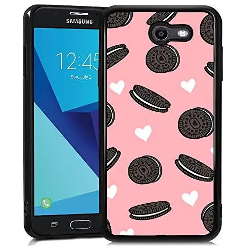 Samsung Galaxy J7 2017 Case,Flexible Soft TPU Cover Shell,Slim Silicone Black Rubber Non-Slip Durable Design Protective Phone Case for Samsung Galaxy J7 2017 -Biscuits