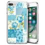 iPhone 7 8 Case, Blue Flower Shock-Absorption TPU Rubber Bumper iPhone 7 8 Case, Ultra Thin Slim Protective Cover for iPhone 7 8-Clear