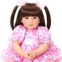 PURSUEBABY 20 Inch Real Life Reborn Girl Baby Dolls Soft Body Marissa Realistic Baby Reborn Toddler Dolls Girls with Long Brown Hair for Children Birthday & Christmas with Gift Box