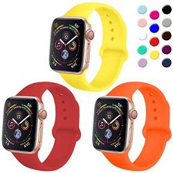 TIMTU Sport Band Compatible with Apple Watch Band 40mm 38mm 42mm 44mm, Soft Silicone Strap Replacement for Apple Watch Series 5 4 3 2 1 for Women/Men