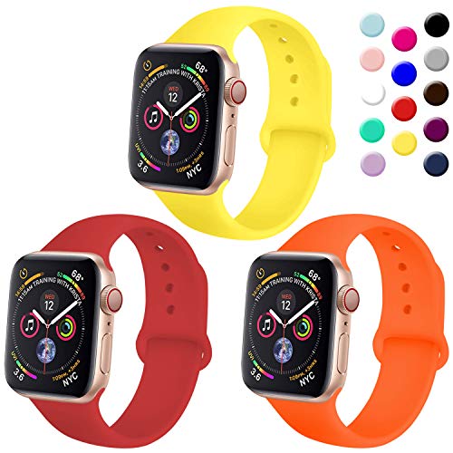 TIMTU Sport Band Compatible with Apple Watch Band 40mm 38mm 42mm 44mm, Soft Silicone Strap Replacement for Apple Watch Series 5 4 3 2 1 for Women/Men