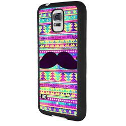 Samsung Galaxy S5 Case with Beard Pattern Whimsical Design Bumper Black Soft TPU and PC Protection Anti-Slippery &Fingerprint Case for Samsung Galaxy S5