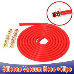 BLACKHORSE-RACING 6mm 10 Feet 1/4" High Performance Silicone Vacuum Hose + 10 Pcs 11mm Spring Clips Fuel Hose Line Water Pipe Clamps Fasteners