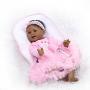 Pinky 22 inch 55cm Black Indian African Soft Body Silicone Reborn Baby Dolls Girl Princess Realistic Looking Newborn Doll Toddler Eyes Open Birthday Xmas Gift