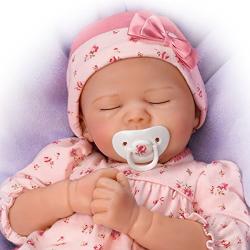 The Ashton-Drake Galleries Pleasant Dreams, Penelope TrueTouch Silicone with Hand-Rooted Hair - Lifelike, Realistic Newborn Baby Doll 18-inches