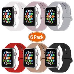 IYOU Sport Band Compatible with Watch Band 38MM 42MM 40MM 44MM, Soft Silicone Replacement Sport Strap Compatible with 2019 Watch Series 5 2018 Watch Series 4/3/2/1