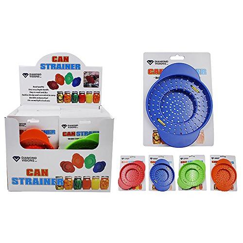 Diamond Visions 11-1554 Can Strainers 4 Pack Bundle of Assorted Color Strainers (4 Strainers)