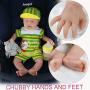 Vollence 18 inch Sleeping Full Body Silicone Baby Dolls,Not Vinyl Material Dolls,Eye Closed Realistic Newborn Real Baby Dolls That Look Real, Soft Handmade Silicone Lifelike Baby Doll - Boy