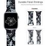 Kaome Floral Bands Compatible with Apple Watch 38mm 40mm 42mm 44mm, Soft Silicone Fadeless Pattern Printed Replacement Strap Bands for Women, Compatible with iWatch Series 5/4/3/2/1, S/M M/L