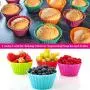 Silicone Cupcake Liners, Selizo 45 Pcs Reusable Silicone Baking Cups Nonstick Muffin Molds for Cake Balls, Muffins, Cupcakes and Candies, Assorted Bright Colors