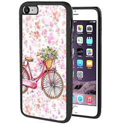 iPhone 7 8 Case,Flexible Soft TPU Cover Shell,Slim Silicone Black Rubber Non-Slip Durable Design Protective Phone Case for iPhone 7 8 -Bicycle