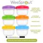 Leakproof Baby Food Storage | 12 Container Set | Premium BPA Free Small Plastic Containers with Lids Lock in Freshness, Nutrients & Flavor - Freezer & Dishwasher Safe 4oz Snack Containers for Kids