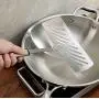 BAIXI 304 Stainless Steel Fried Fish Shovel Widened Thick Long Handle Fish Shovel Household Kitchenware 32 21Cm , Silicone Handle Money