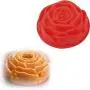 3 Pack Flower Shape Silicone Cake Bread Pie Flan Tart Molds, SENHAI Large Round Sunflower Chrysanthemum Rose Shape Non-Stick Baking Trays for Birthday Party DIY - Yellow,Red,Purple