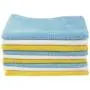 AmazonBasics Blue and Yellow Microfiber Cleaning Cloth, 24-Pack
