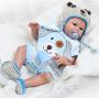 NPKDOLL 22" Lifelike Reborn Baby Boy Dolls Silicone Full Body Eyes Open Baby Reborn Dolls Anatomically Correct Real Baby Doll Washable