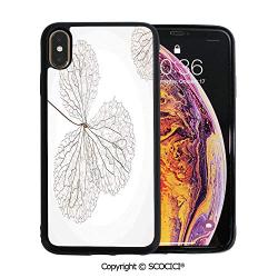 SCOCICI Unique Slim Designs Drop-Protection Smart Cell Phone Case Abstract Cotton Floral Design with Veins Natural Botanic Plants Image Art Compatible with iPhone Xs Max